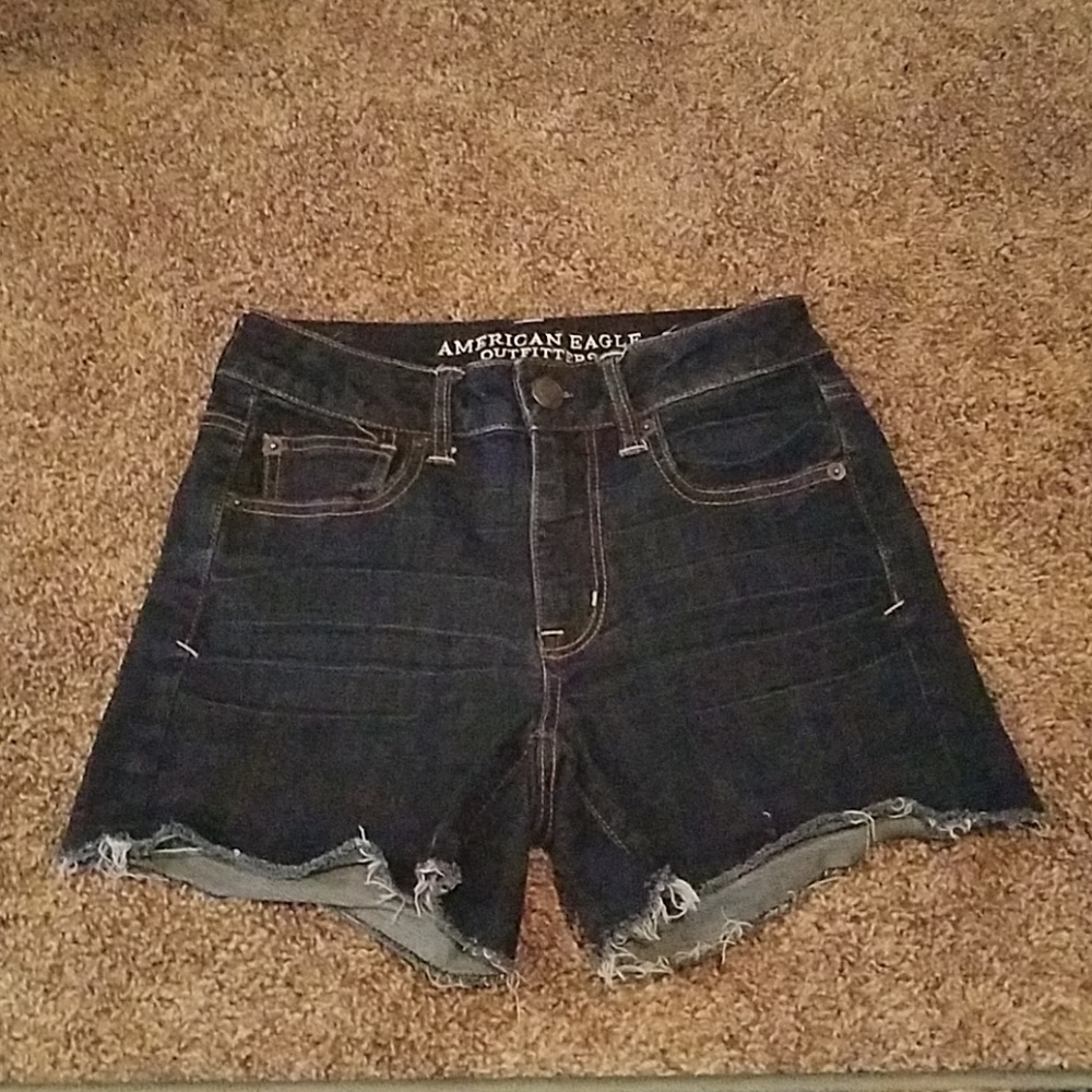 American Eagle cut off dark denim cutoff shorts.